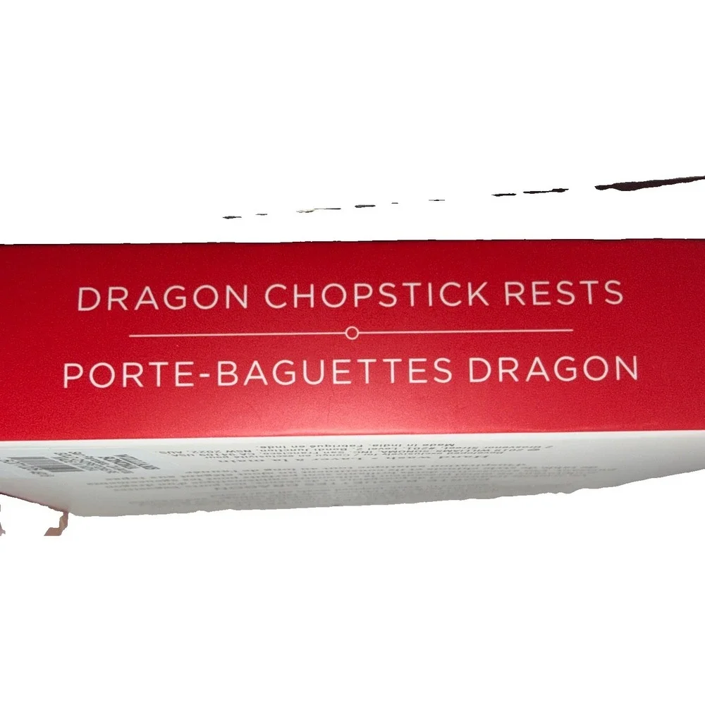 Williams Sonoma Lunar Gold Dragon Chopsticks Rests Set of 4 NEW